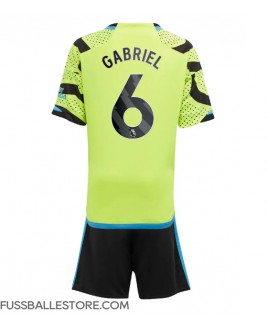 Günstige Arsenal Gabriel Magalhaes #6 Auswärts Trikotsatzt Kinder 2023-24 Kurzarm (+ Kurze Hosen)